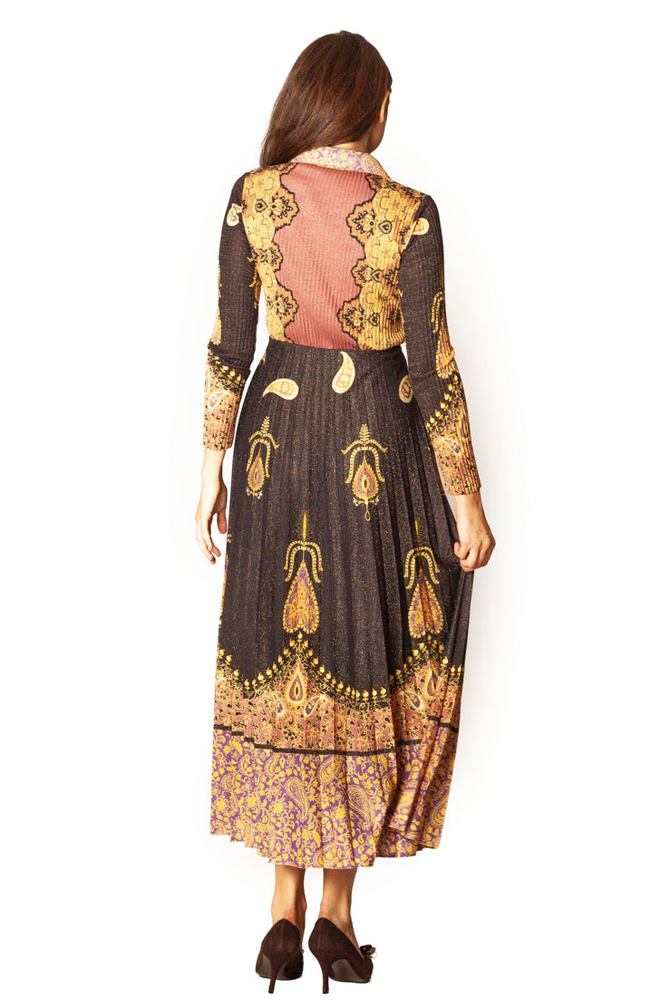 Shimmery Knit Pleated Dress