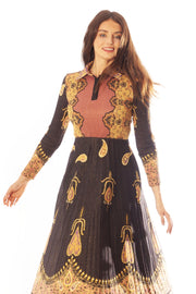 Shimmery Knit Pleated Dress