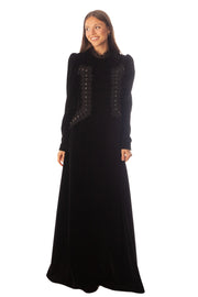 Lace Trimmed Velvet Dress