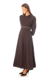 Stitched Open Collar Dress