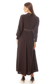 Stitched Open Collar Dress