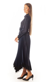 Soft Satin Pleated Dress