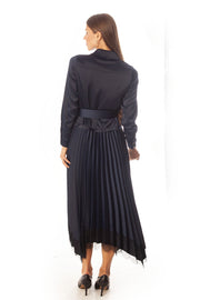 Soft Satin Pleated Dress