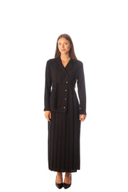 Blazer Style Pleated Dress