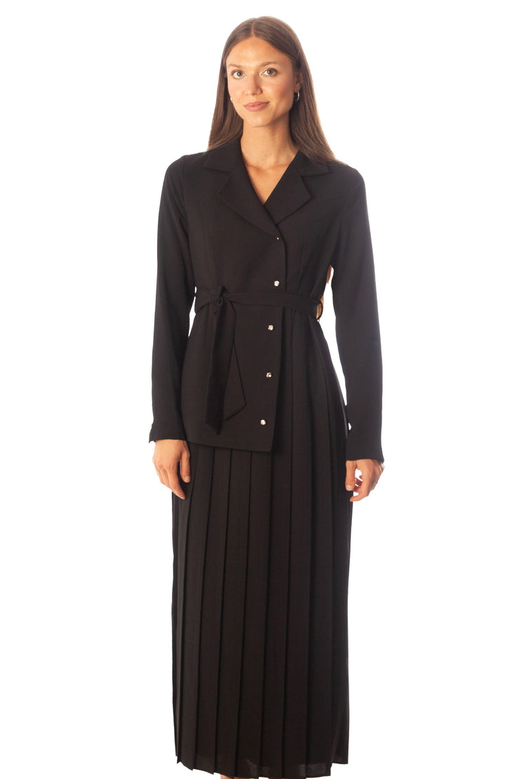 Blazer Style Pleated Dress