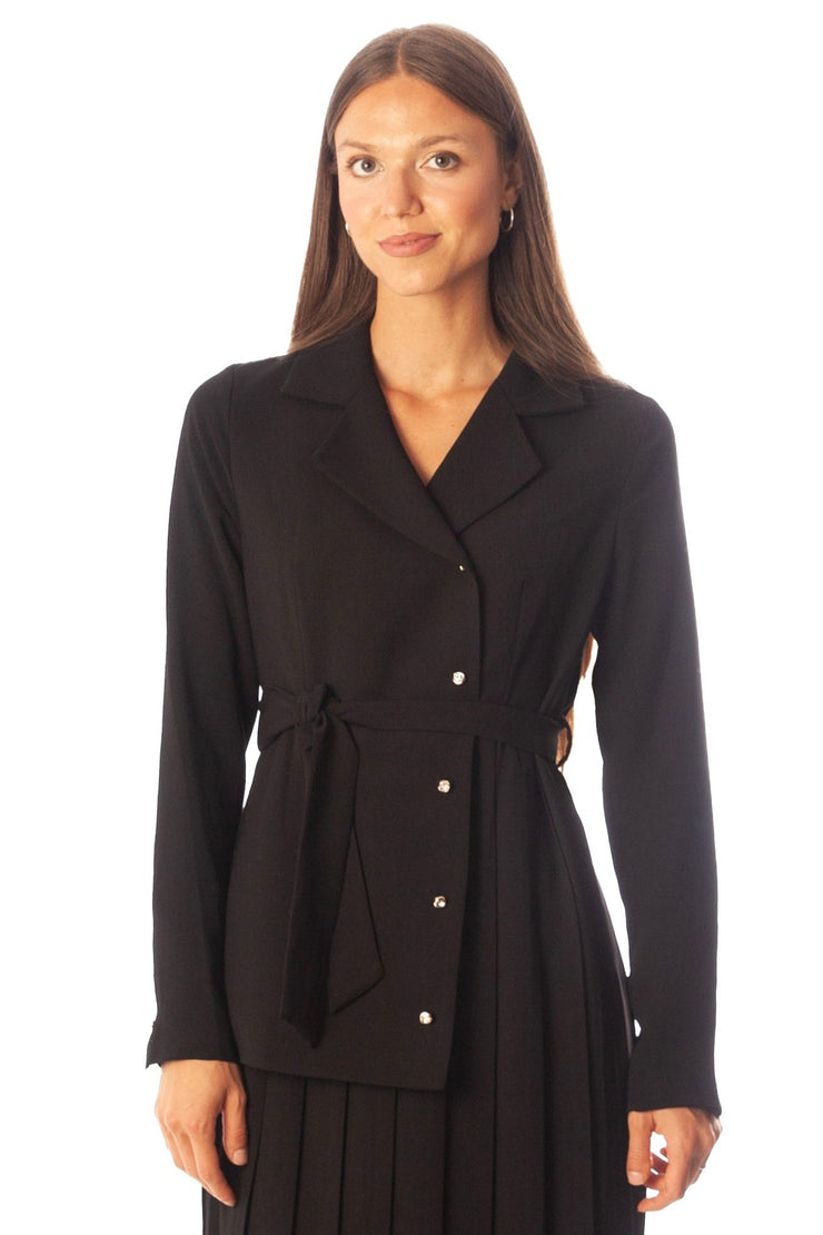 Blazer Style Pleated Dress