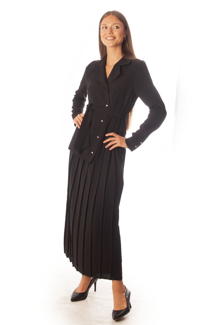 Blazer Style Pleated Dress