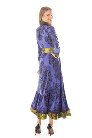 Bordered Print Dress w/Belt