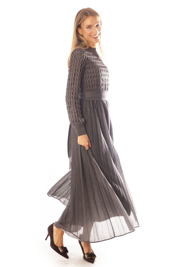 Open Work Knit Sparkle Dress