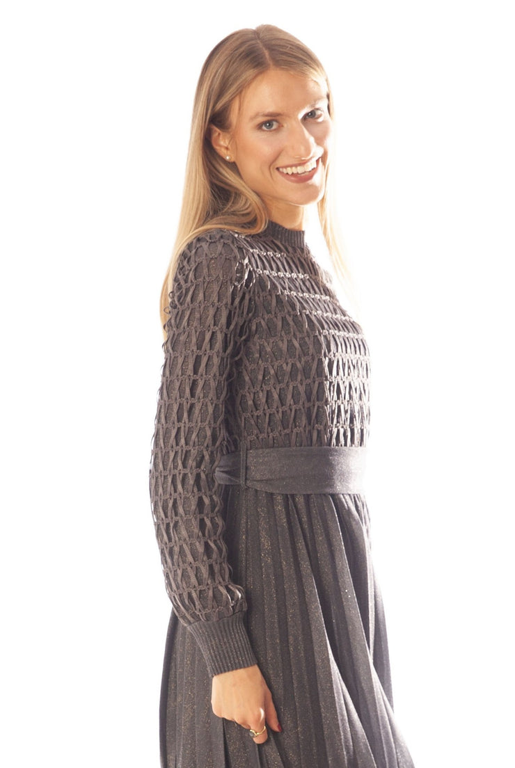 Open Work Knit Sparkle Dress