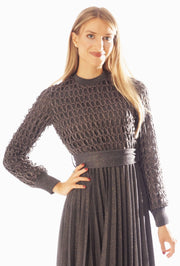 Open Work Knit Sparkle Dress