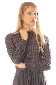 Open Work Knit Sparkle Dress