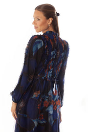 Floral Smocked Center Bodice Gown
