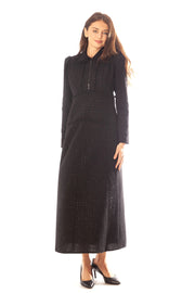 Fringed Trim Sparkle Tweed Dress