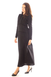 Fringed Trim Sparkle Tweed Dress