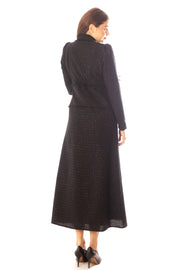 Fringed Trim Sparkle Tweed Dress