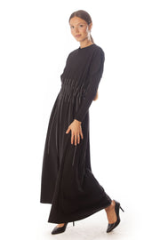 Embroidered Lines Short Sleeve Dress