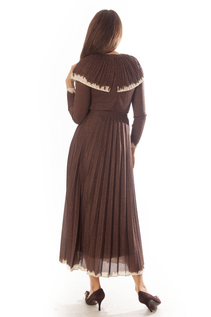 Sparkle Knit Large Collar Dress