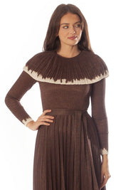 Sparkle Knit Large Collar Dress