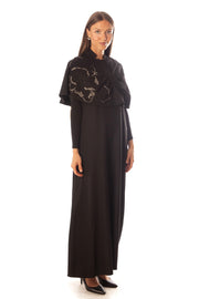 Beaded Partially Cape Dress