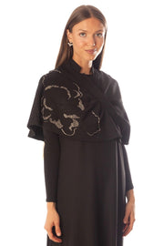 Beaded Partially Cape Dress