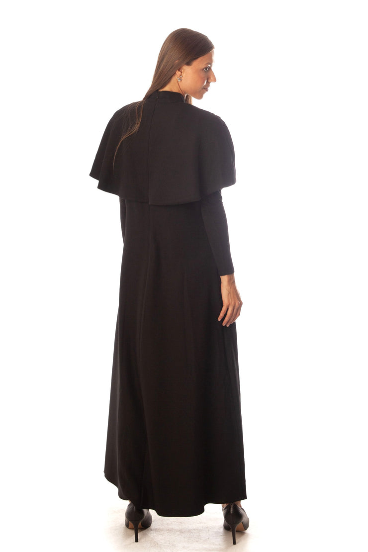 Beaded Partially Cape Dress