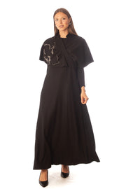 Beaded Partially Cape Dress