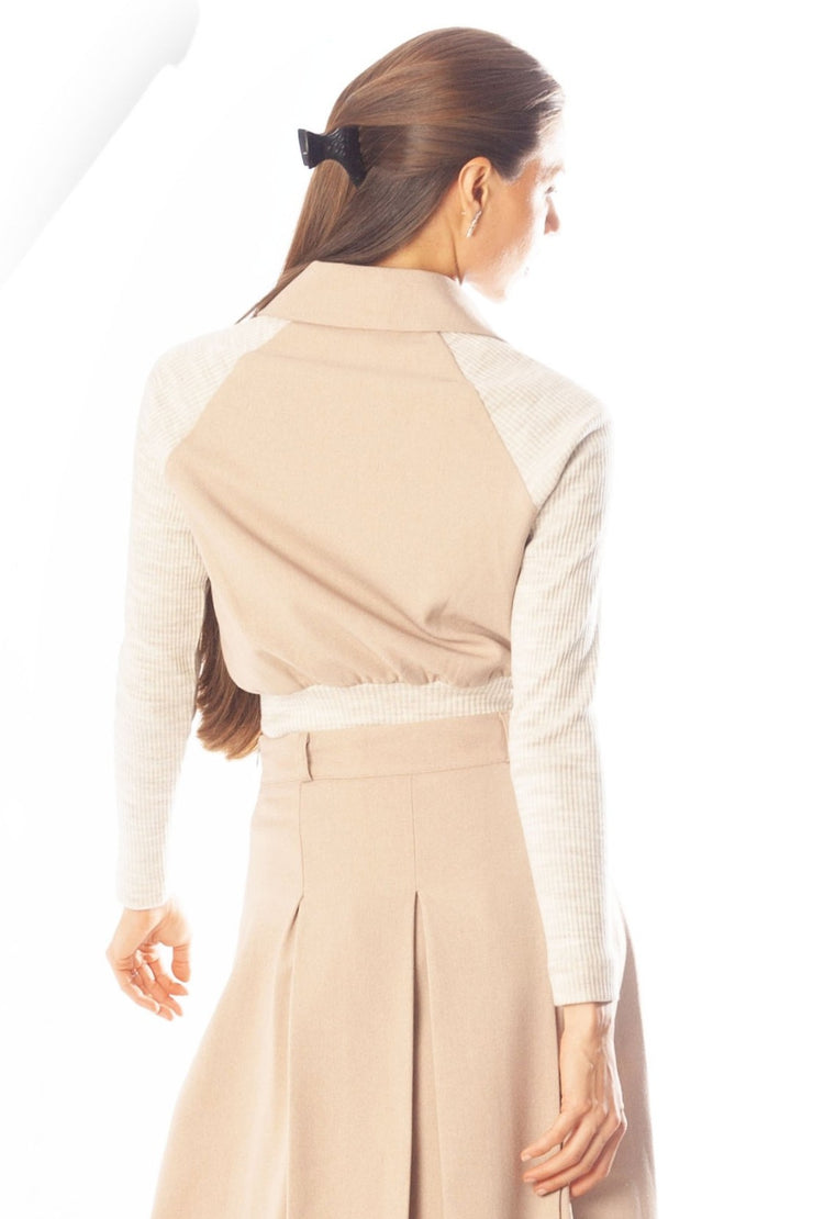 Knit Sleeve Zip Jacket