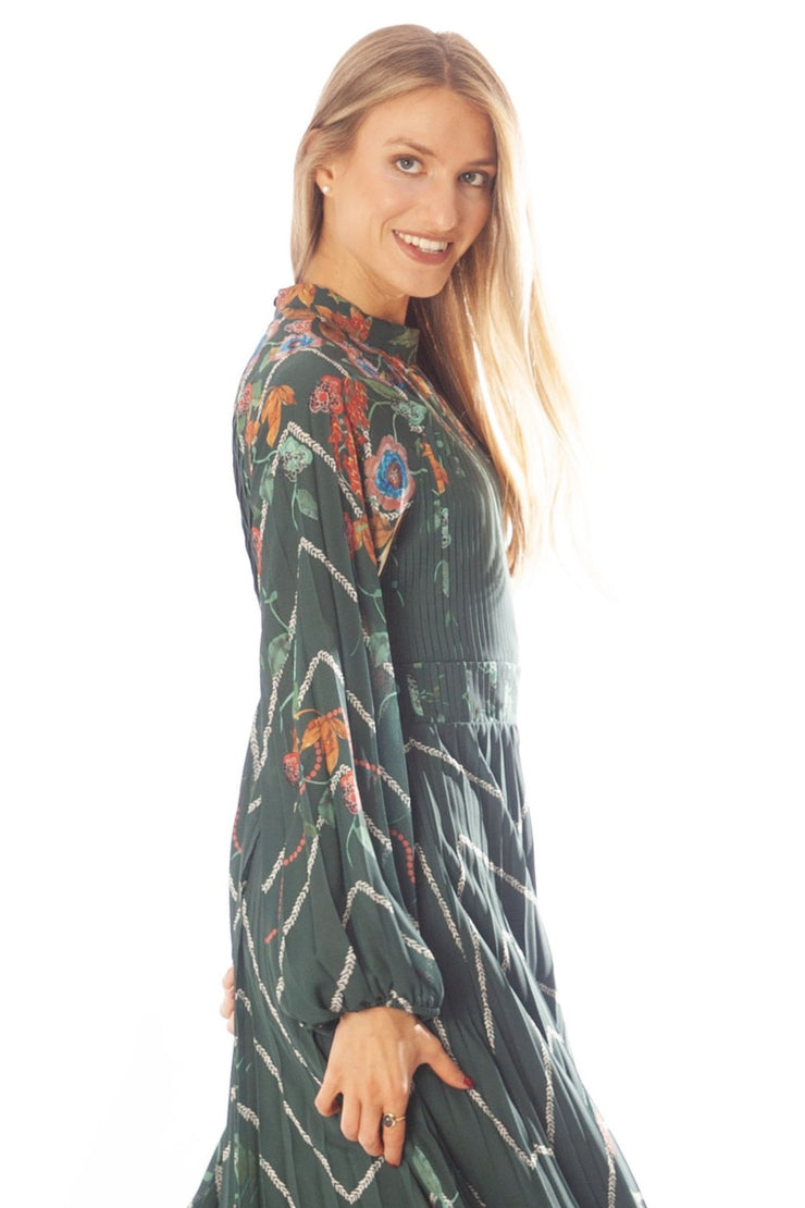 Floral Chevron Combo Print Dress