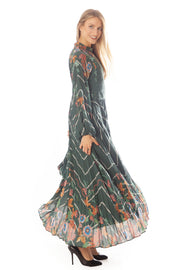 Floral Chevron Combo Print Dress