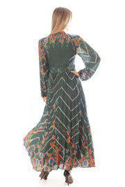 Floral Chevron Combo Print Dress