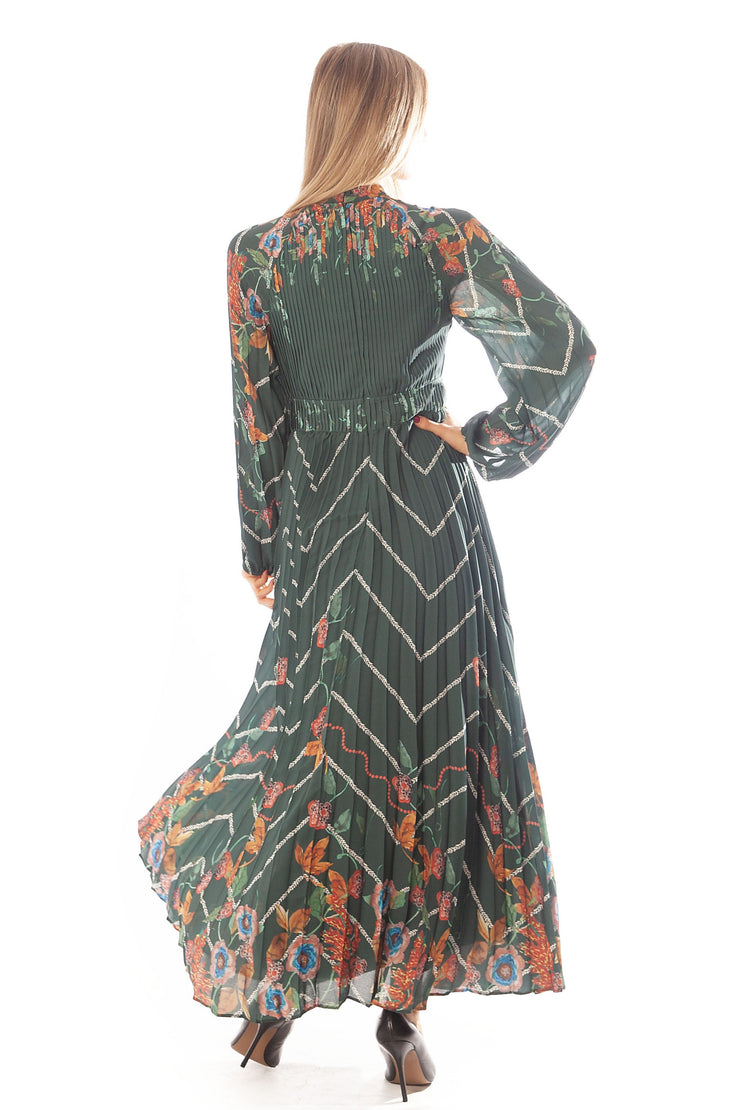 Floral Chevron Combo Print Dress