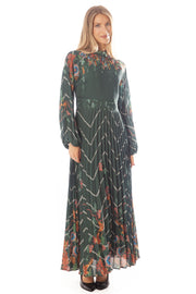 Floral Chevron Combo Print Dress