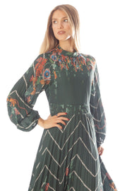 Floral Chevron Combo Print Dress