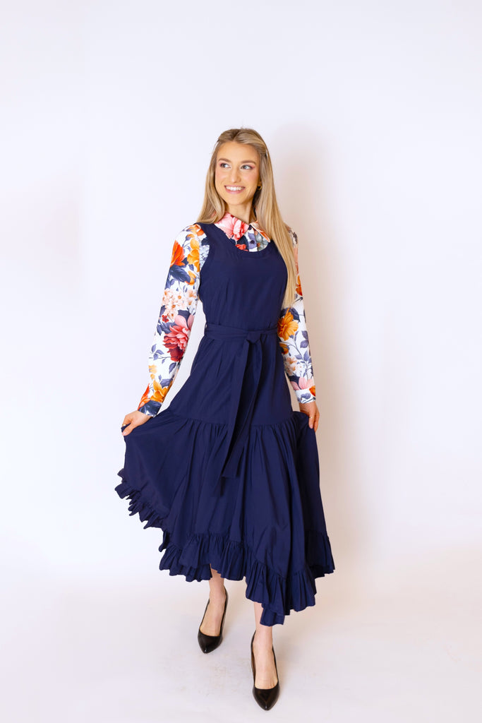 jumper dress with shirt underneath Sew + Tell: Building Block Dress Jumper | Blog