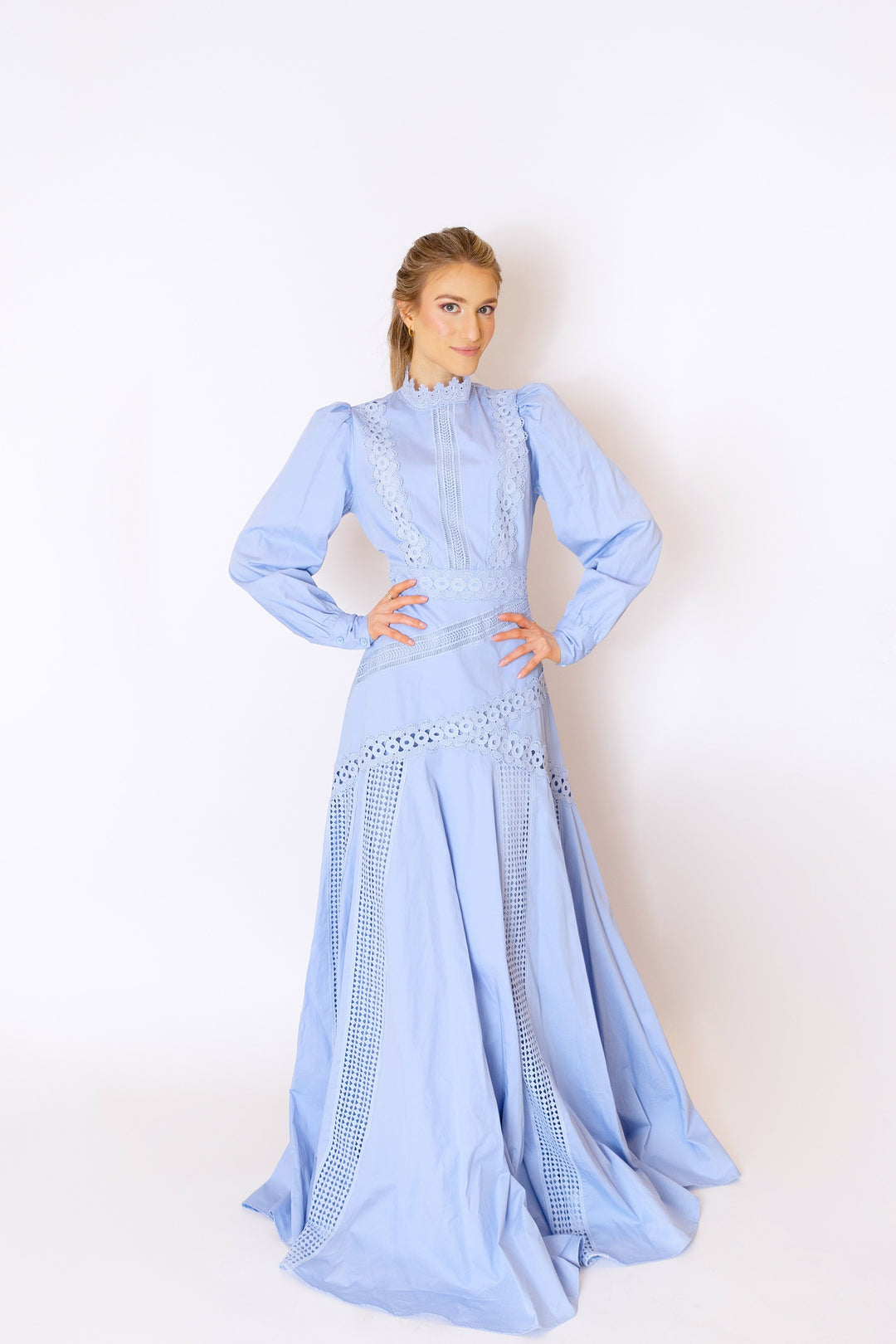 multi lace dress Blue Multi Floral Embroidered Lace Dress - Mini Dresses
