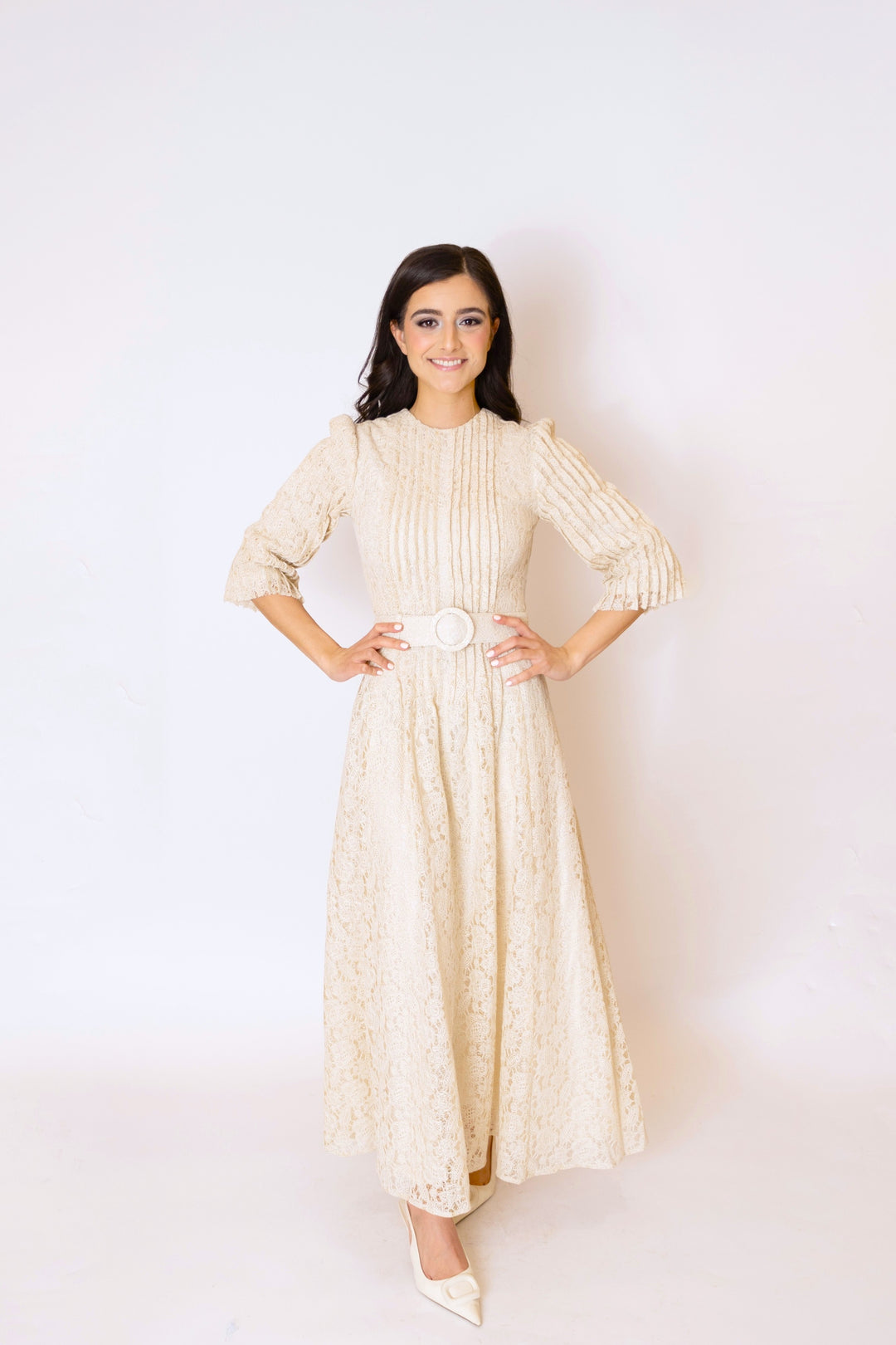 chinese dress ladies Pleated Bodice Lace Dress – Mezzo Fashion