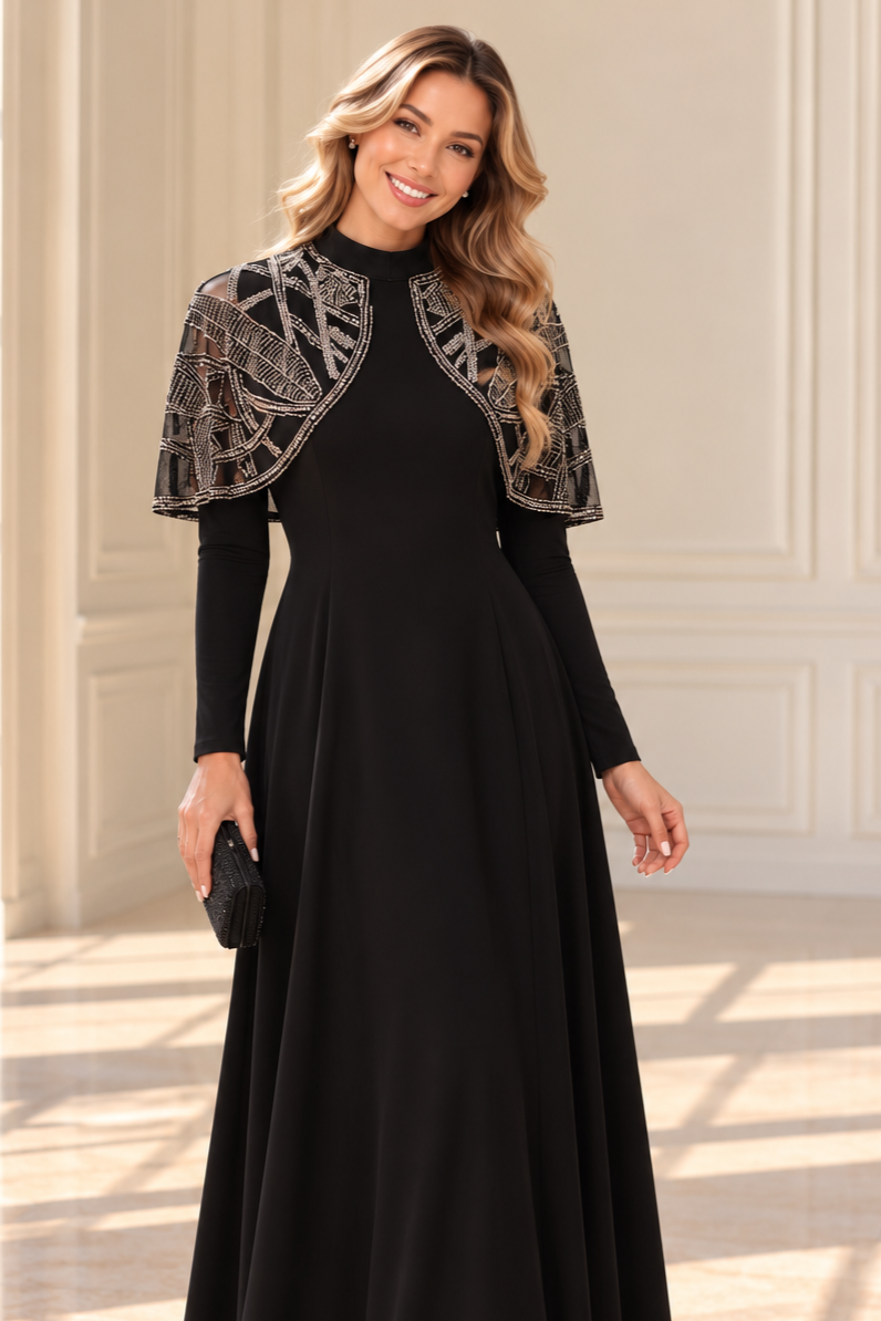 Specialty Capelet Gown – Mezzo Fashion